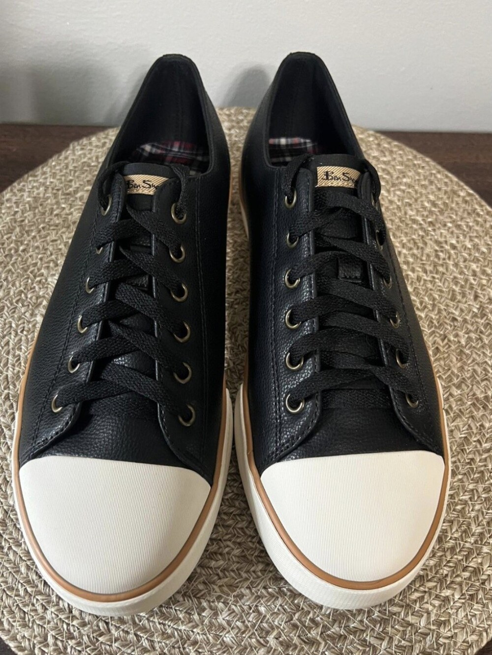 Ben Sherman Men's Black Tennis Shoes with Memory Foam, Size 8 US